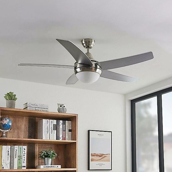 Lindby Deckenventilator mit Licht Auraya, leise, Stahl günstig online kaufen