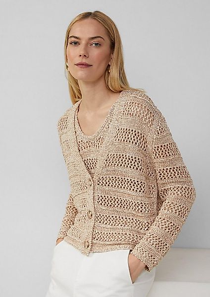 s.Oliver Cardigan Strickjacke Loose-Fit-Cardigan mit Ajourmuster günstig online kaufen