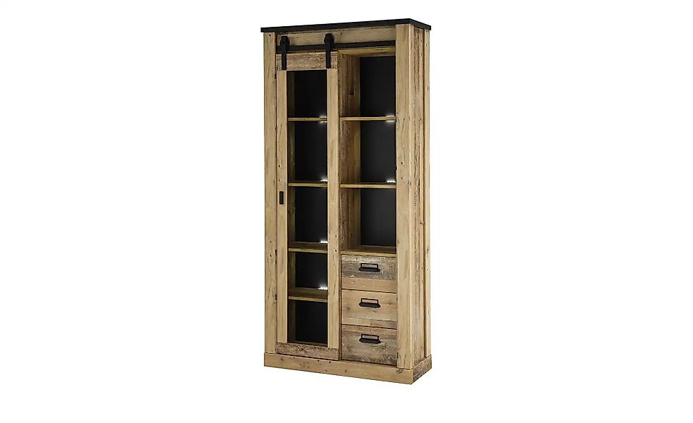 Home affaire Vitrine "Sherwood, Hochschrank im Industrial-Style, moderne Gl günstig online kaufen