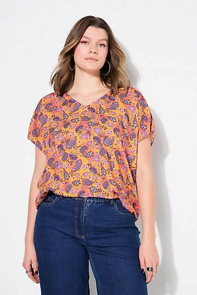 Studio Untold Druckbluse Blusenshirt oversized Paisley V-Ausschnitt günstig online kaufen