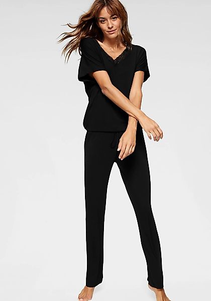 LASCANA Pyjama (2 tlg) mit Spitze günstig online kaufen