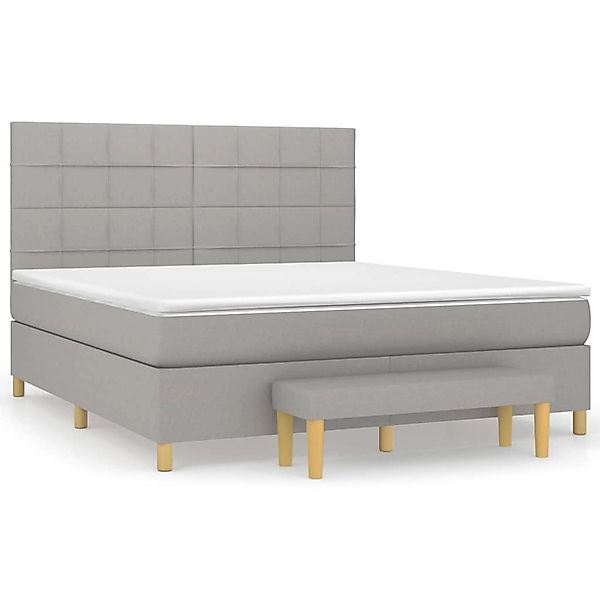 vidaXL Boxspringbett mit Matratze Hellgrau 180x200 cm Stoff1393139 günstig online kaufen