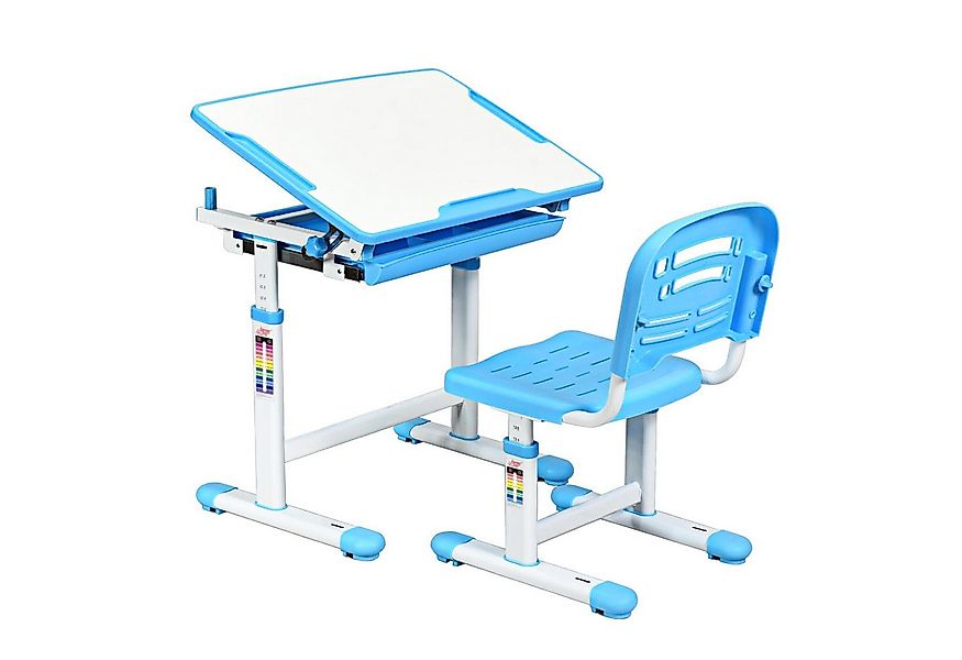 KOMFOTTEU Kinderschreibtisch mit Stuhl (Set), höhenverstellbar & neigbar günstig online kaufen