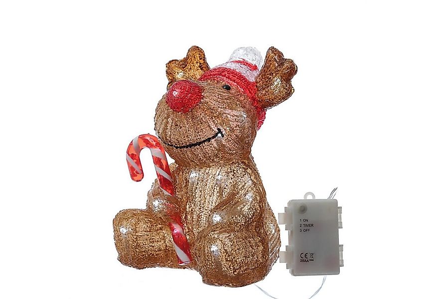 MARELIDA LED Dekofigur LED Rentier mit Zuckerstange Acrylfigur Elch Außen W günstig online kaufen