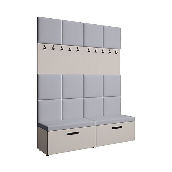 Beautysofa Garderobenschrank mit gepolsterten Paneelen MARGARET I+I (mit pr günstig online kaufen