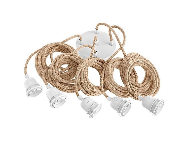 Hoopzi Deckenleuchte Hang Pendelleuchte 3,5m Textilkabel 5 X E27 Fassung, o günstig online kaufen