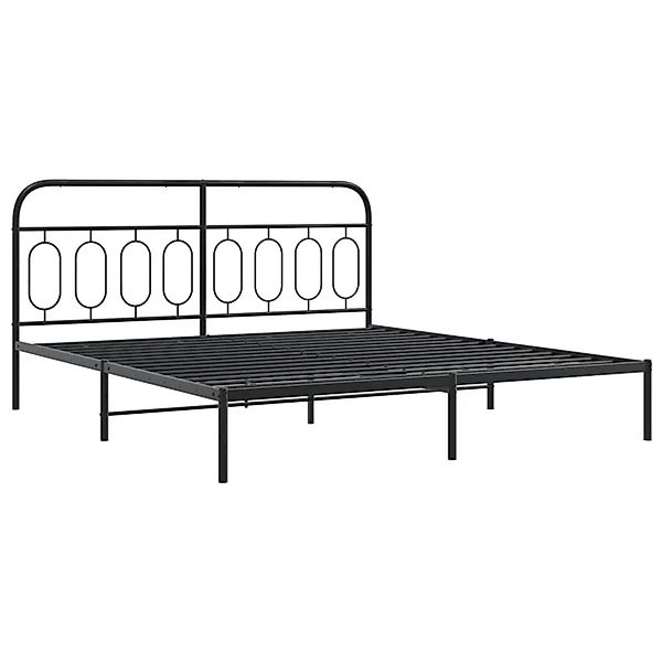 vidaXL Bettgestell mit Kopf- und Fußteil Metall Schwarz 183x213 cm 377140 günstig online kaufen