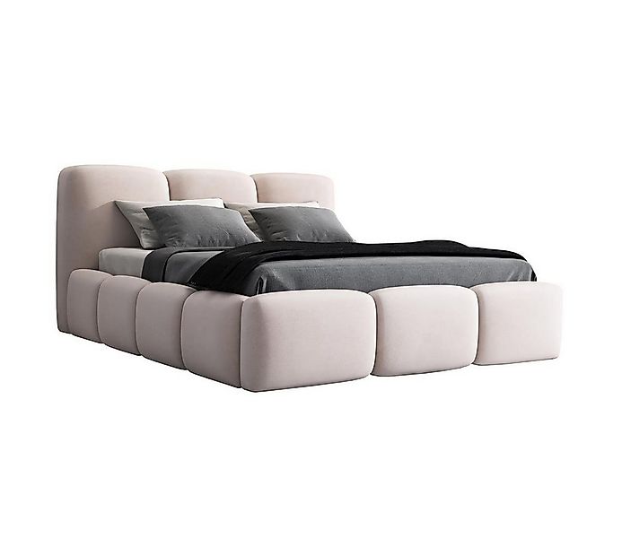 A&J MöbelLand GmbH Polsterbett STAR-OM mit Bettkasten und Lattenrost (Bett günstig online kaufen