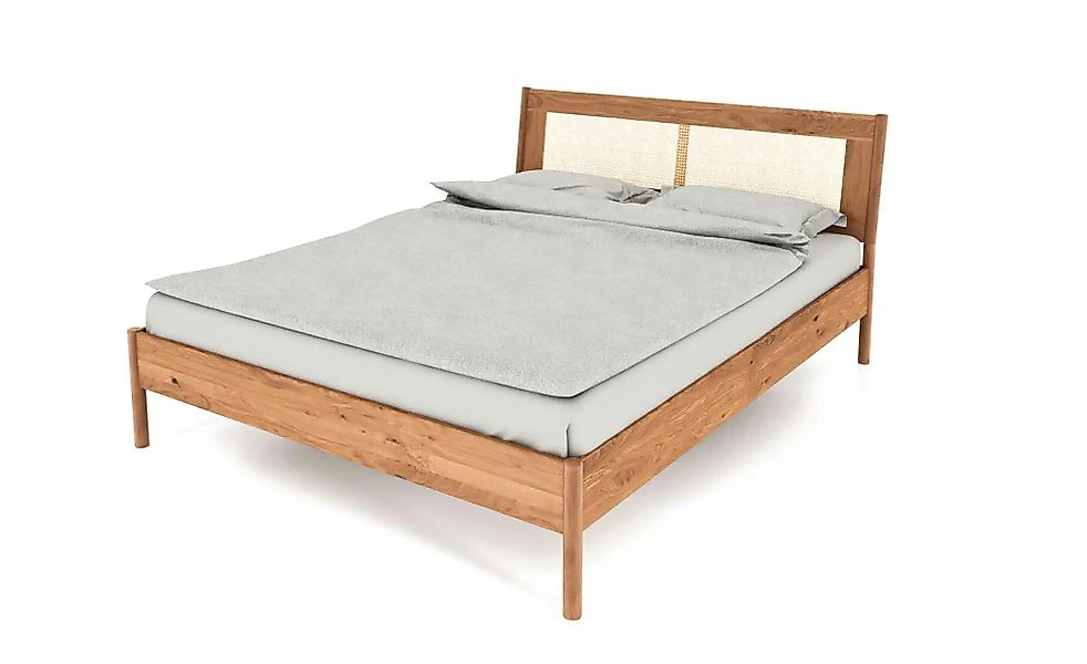 Massivholzbett mit gepolstertem Kopfteil Greta ¦ holzfarben ¦ Maße (cm): B: günstig online kaufen