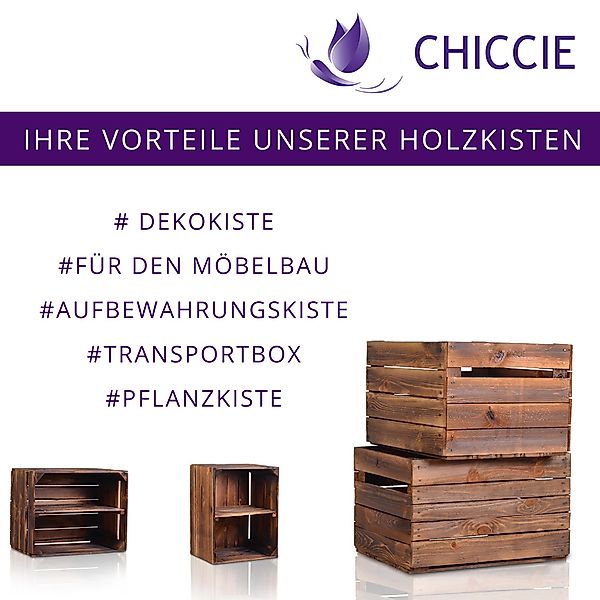 CHICCIE Holzkiste Langes Regal Dunkel Geflammt günstig online kaufen