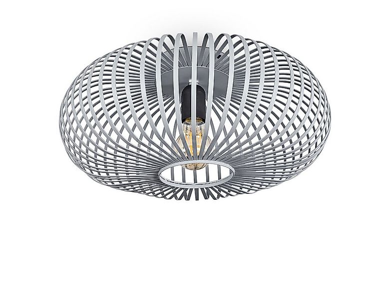 hofstein Deckenleuchte runde Deckenlampe aus Metall in Grau, ohne Leuchtmit günstig online kaufen