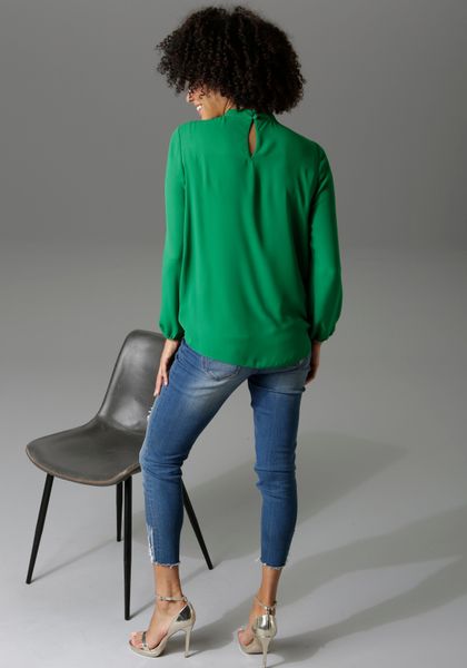 Aniston CASUAL Langarmbluse mit kleinem Volant günstig online kaufen