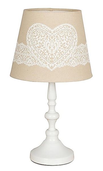 Levandeo® Nachttischlampe, Tischlampe Weiß 38cm hoch Shabby Metall Creme Be günstig online kaufen