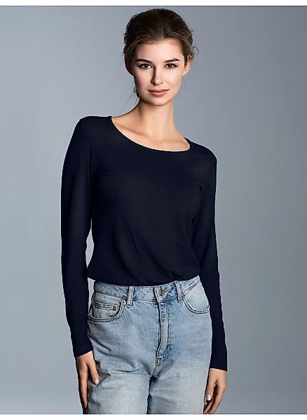 Trigema Longsleeve "TRIGEMA Shirt aus Viskose Langarm" 1 Stk. tlg. günstig online kaufen