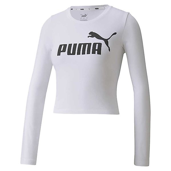 Puma Ess+logo Fitted Langarm-t-shirt S Puma White günstig online kaufen