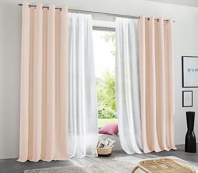 my home Vorhang »Raja« Ösen 2 Stk. tlg. 2er-Set, Bestseller, einfarbig, mod günstig online kaufen
