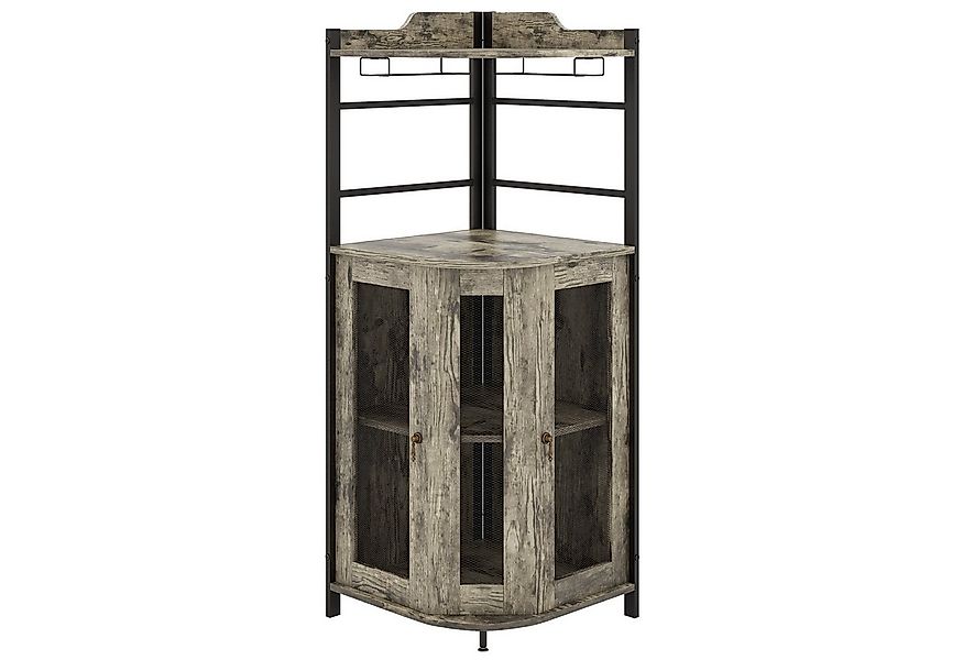 COSTWAY Weinschrank mit Türen & Glashalter, 46x46x130cm günstig online kaufen