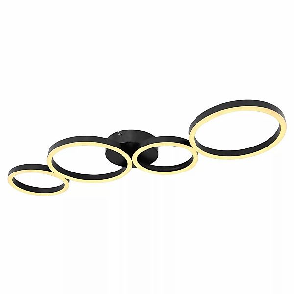 Globo LED-Deckenleuchte Venosa Schwarz 88,5 x 33 cm günstig online kaufen