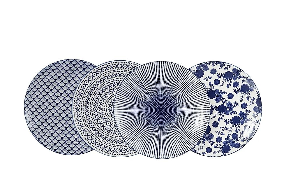 KHG Dessertteller 4er Set Vario ¦ blau ¦ Porzellan ¦ Maße (cm): H: 2,5  Ø: günstig online kaufen