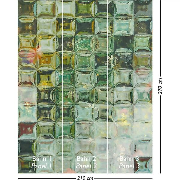 Tapetenmuster A4-Format Vliestapete Wandbild Glassy Mehrfarbig FSC® günstig online kaufen