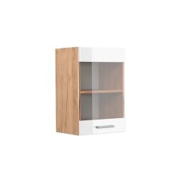 Vicco Glashängeschrank R-Line, Weiß Hochglanz/Goldkraft Eiche, günstig online kaufen
