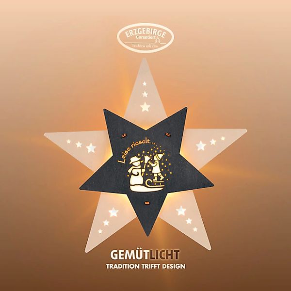 Weigla Dekostern »LED Leise rieselt der Schnee, Fensterbild, WEIẞ-GRAU, Mad günstig online kaufen