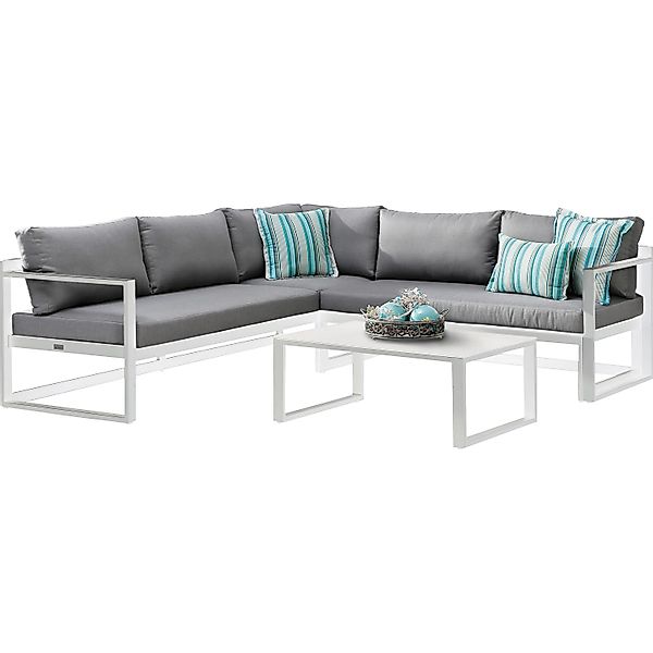 Best Loungeset "Rhodos" Set, 15 Stk. tlg. bestehend aus 2 Sitzbänken, 1 Tis günstig online kaufen