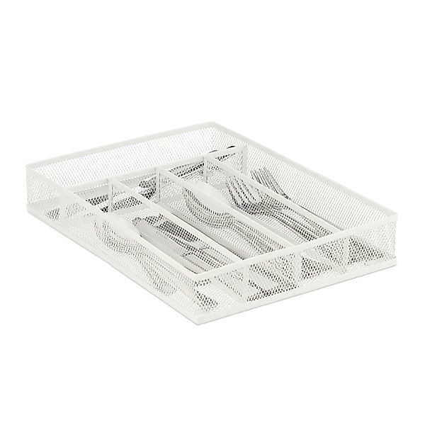 relaxdays Besteckkasten Metall weiß günstig online kaufen