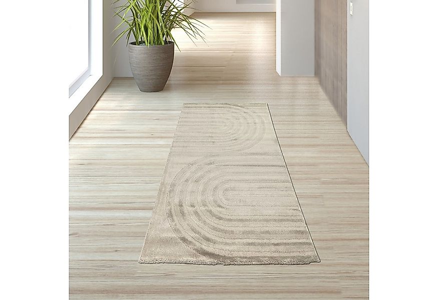 TeppichHome24 Teppich Moderner Wohnzimmerteppich mit geschwungenem Linienmu günstig online kaufen