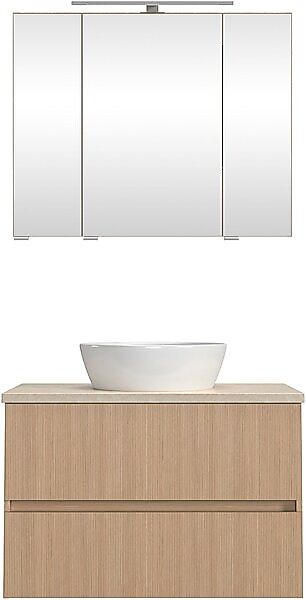 welltime Badmöbel-Set »80 cm breit, Badmöbel mit LED-Beleuchtung«, Held Möb günstig online kaufen