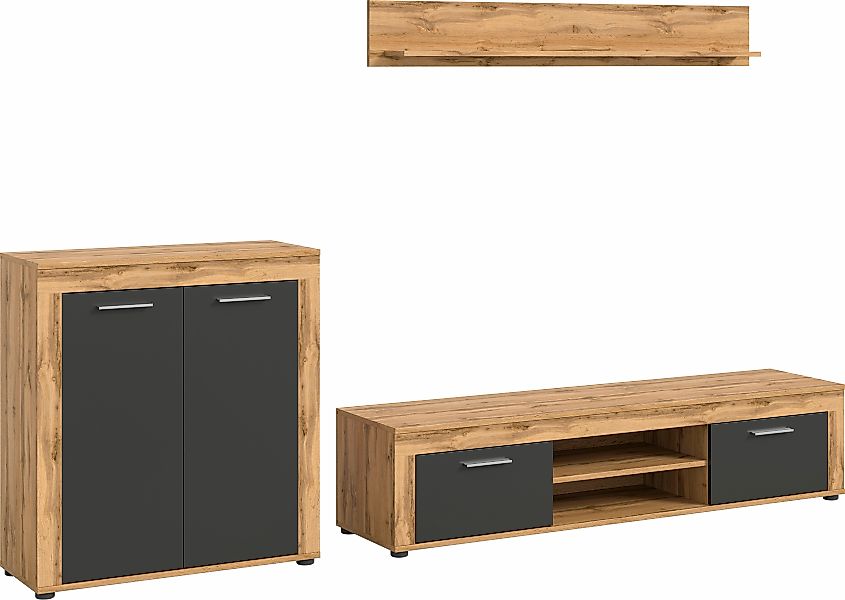 INOSIGN Wohnwand "Aosta, Breite 255cm, bestehend aus Highboard, Lowboard, W günstig online kaufen