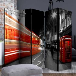 Jugendzimmer Paravent in Rot und Schwarz Motiv Stadt bei Nacht günstig online kaufen