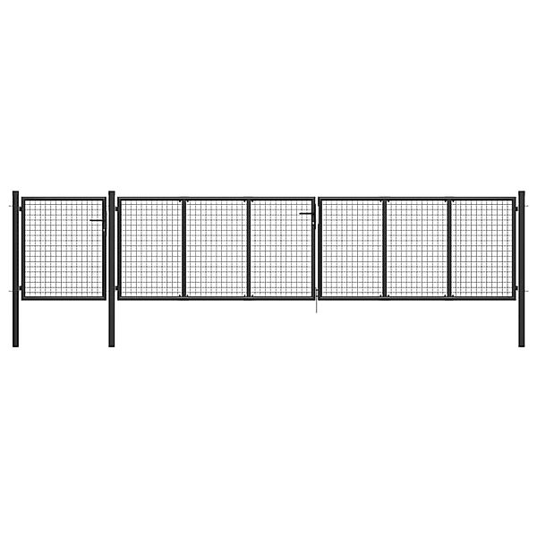 vidaXL Gartentor Stahl 500x100 cm Anthrazit 144335 günstig online kaufen