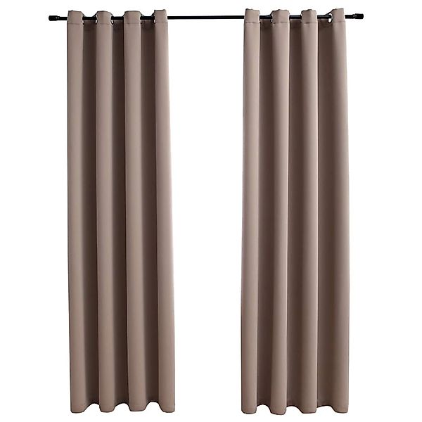 vidaXL Verdunkelungsvorhänge mit Metallösen 2 Stk Taupe 140x175 cm 134434 günstig online kaufen
