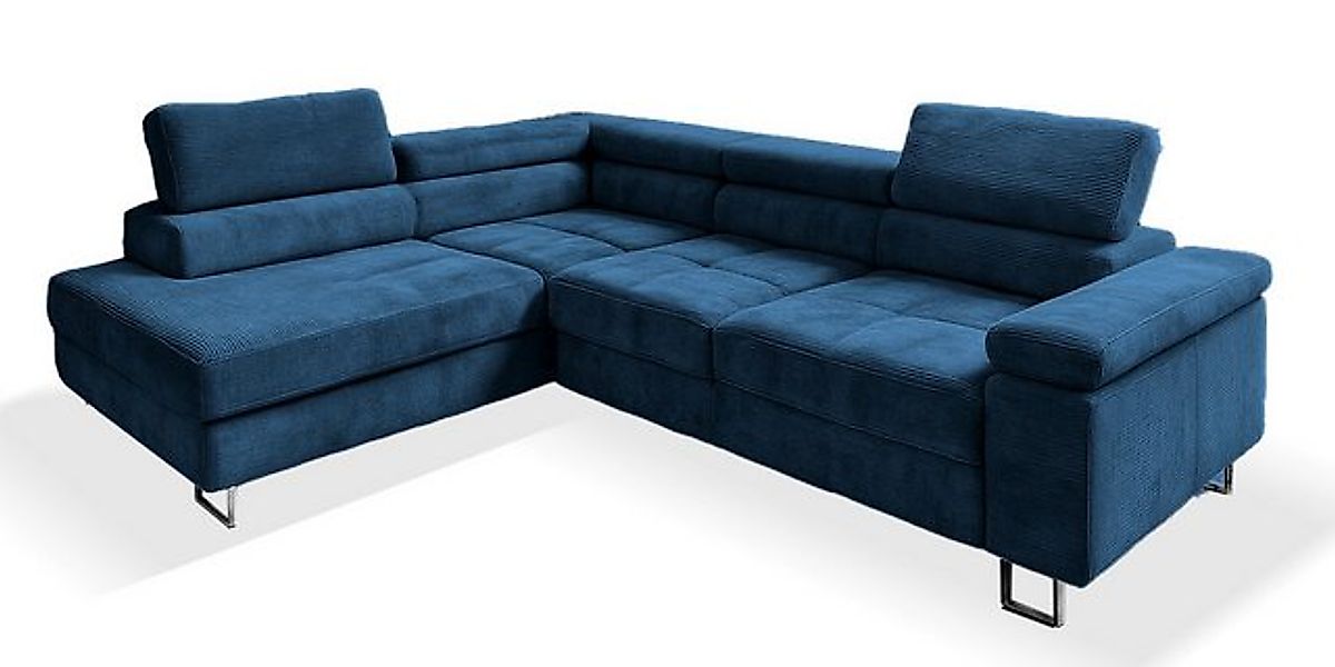 Goldstoff Ecksofa mit Schlaffunktion, Cord Couch für Wohnzimmer - Cord Ecks günstig online kaufen