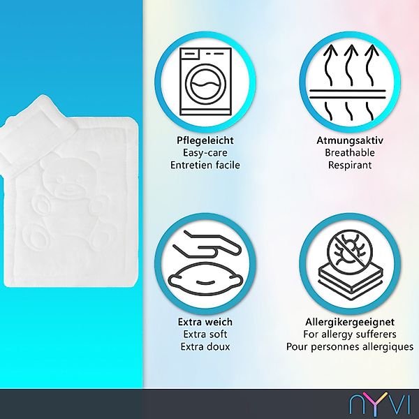NYVI Kinderbettdecke + Kopfkissen Kinder Bettdeckenset günstig online kaufen