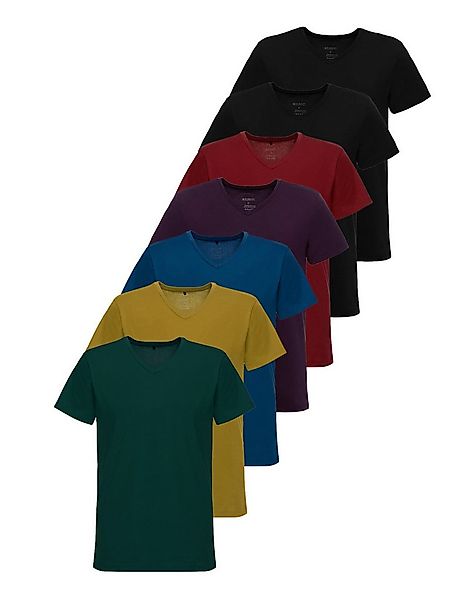 Tazzio T-Shirt E107 (Packung, 7-tlg) Herren Basic V-Ausschnitt günstig online kaufen