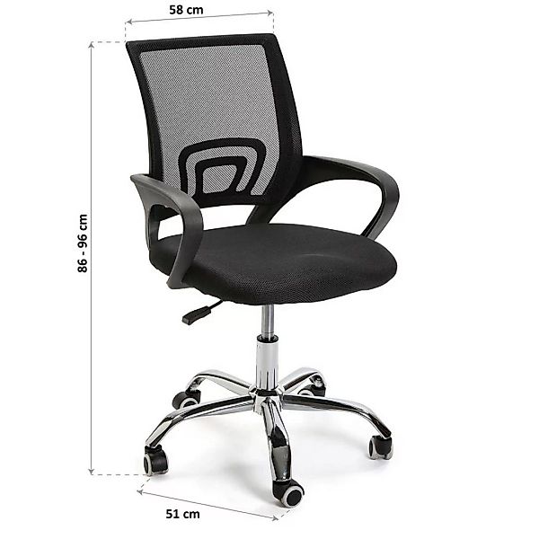 Bürostuhl Versa Schwarz (51 X 58 Cm) günstig online kaufen