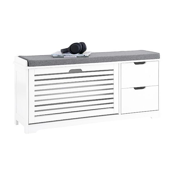SoBuy Schuhkipper Schuhbank mit 1 Klappe und 2 Schubladen Sitzbank FSR185-W günstig online kaufen