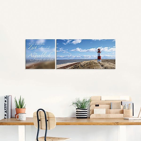 Artland Glasbild »Zitatenbild, Leuchtturm Sylt«, Sprüche & Texte, (2 St.), günstig online kaufen
