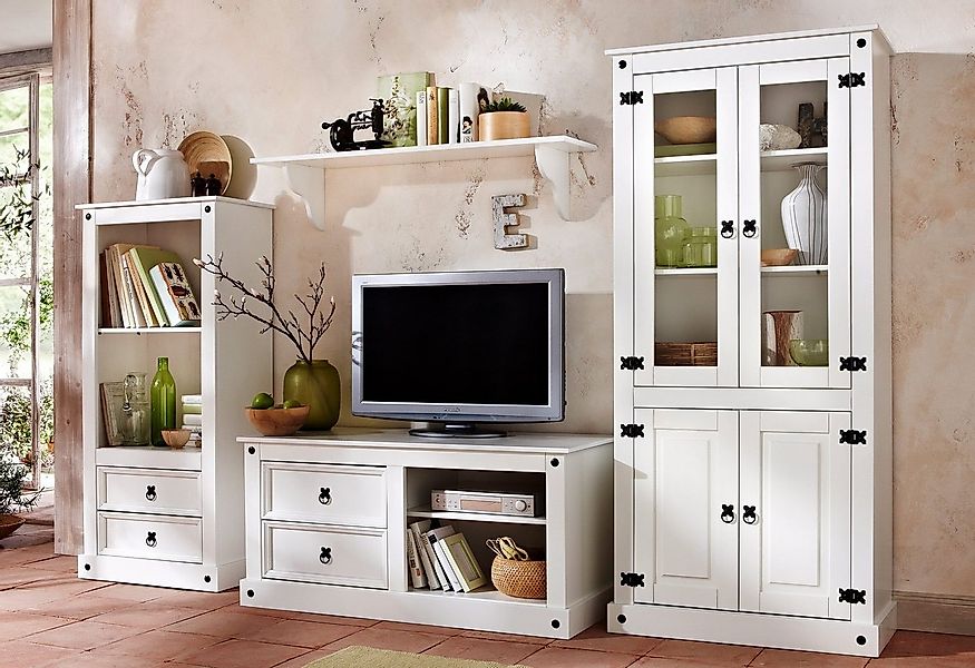 Home affaire Wohnwand, (Set, 3-St), bestehend aus 1 Vitrine, 1 Lowboard und günstig online kaufen