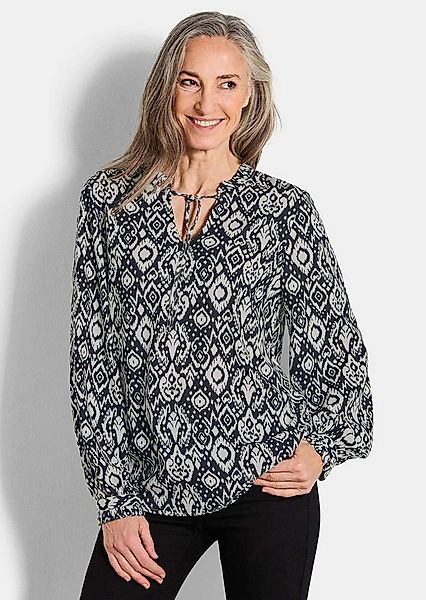 GOLDNER Schlupfbluse Moderne Rüschenbluse mit Stehkragen Printbluse mit Run günstig online kaufen