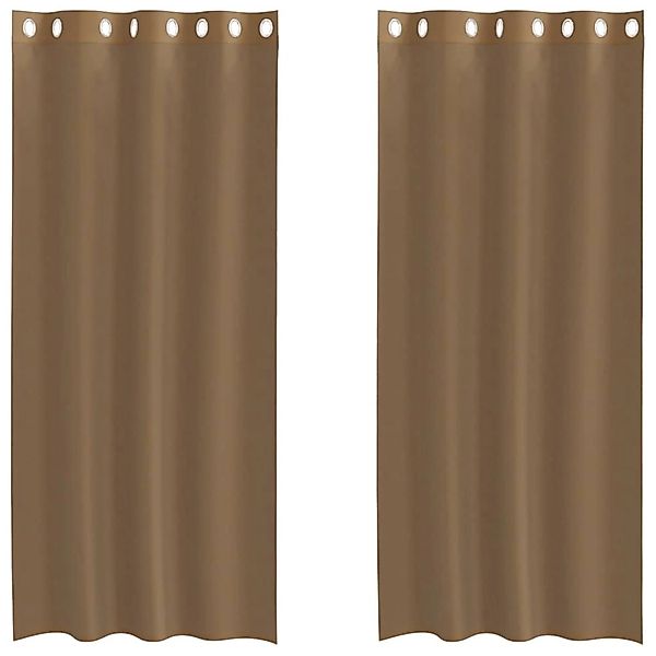 vidaXL Voile Vorhänge mit Ösen 2 Stk Hellbraun 4102128 günstig online kaufen
