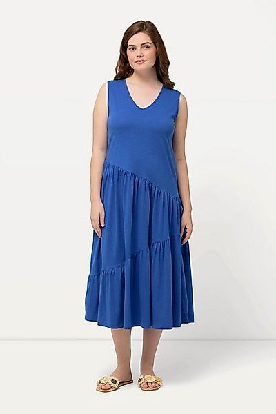 Ulla Popken Midikleid Midikleid A-Linie V-Ausschnitt günstig online kaufen