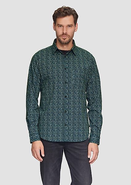 s.Oliver Langarmhemd Hemd Slim Fit: Gemustertes günstig online kaufen