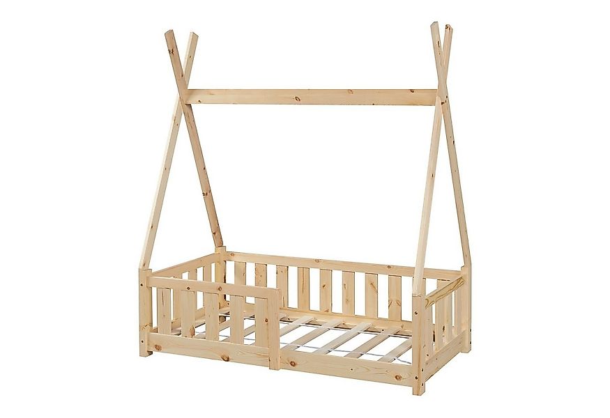 en.casa Kinderbett, »Helsingborg« mit Rausfallschutz Kiefernholz 70x140 cm günstig online kaufen