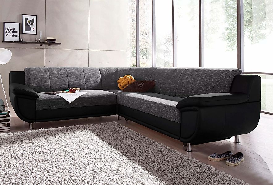TRENDMANUFAKTUR Ecksofa "Rondo 3, zeitlos und modern, im Materialmix, L-For günstig online kaufen
