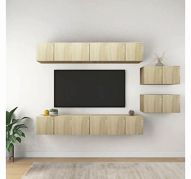 furnicato TV-Schrank TV-Schränke 8 Stk. Sonoma-Eiche Holzwerkstoff günstig online kaufen