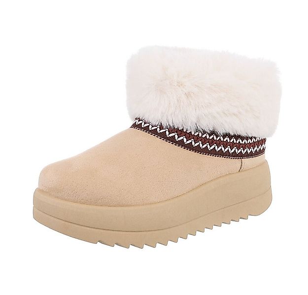 Ital-Design Damen Snowboots Freizeit Snowboots (87214368) Flach Plateaustie günstig online kaufen