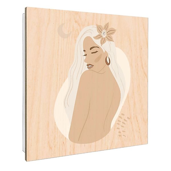 Banjado Schlüsselkasten mit Holzfront 30x30cm Weiß Scharnier Links 50 Haken günstig online kaufen